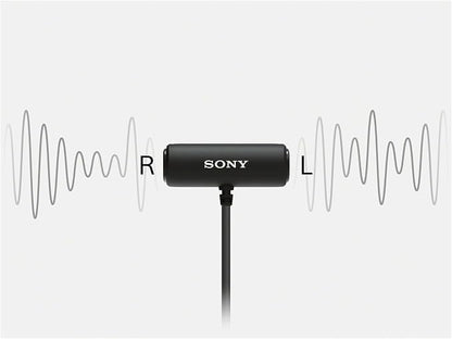 Sony Compact Stereo Lavalier Microphone ECMLV1,Black, Small