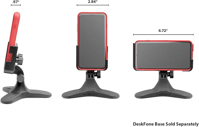 WeatherTech DeskFone Two View Universal Phone Holder for Flat Surfaces, Office, Kitchen, Nightstand - Rose Gold Metal Knobs