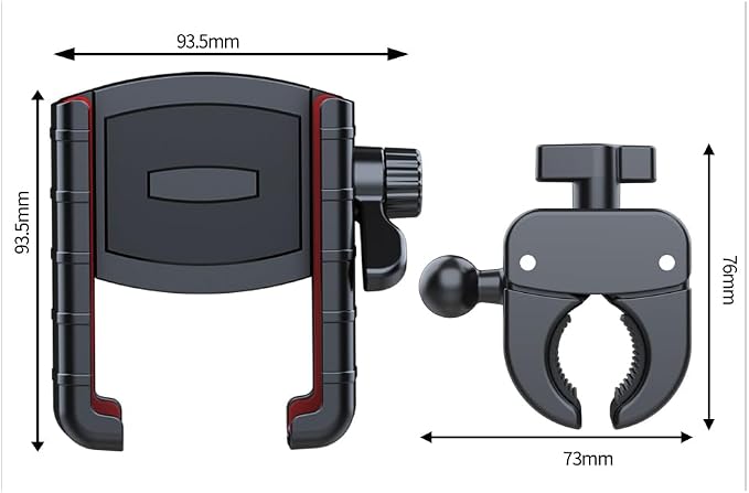 Bicycle Phone Holder Mount, Bike Motorcycle Handlebar Phone Mount Clamp ATV Scooter Phone Clip with One Hand Operation for iPhone Samsung 4.5-7" Smartphone, 360° Rotation