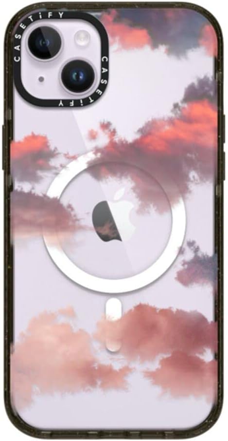 CASETiFY Impact iPhone 14 Plus Case [4X Military Grade Drop Tested / 8.2ft Drop Protection/Compatible with Magsafe] - Clouds - Glossy Black
