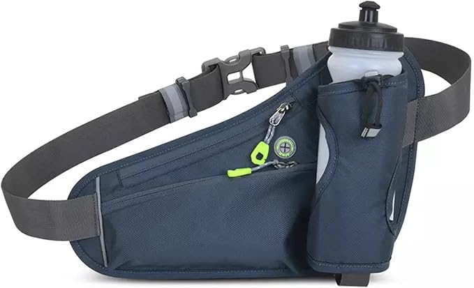 HOTEMIA Fanny Pack with Water Bottle Holder, Hydration Running Belt for Men Women Adjustable Strap Waist Bag Suitable for Hiking Running Walking Jogging Camping (Bottle Not Included) (Dark Grey)