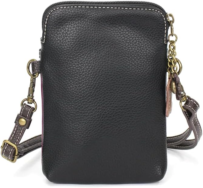 CHALA Dog Collection Cell Phone Crossbody Purse-Women PU Leather/Canvas Multicolor Handbag with Adjustable Strap