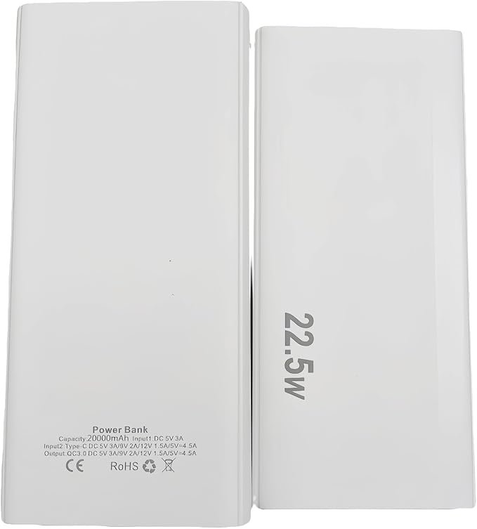 22.5W 1260110 Battery Case Ensuring Fast Charging Enclosure Box Detachable Mobile Power for Electronics Fast Charging White