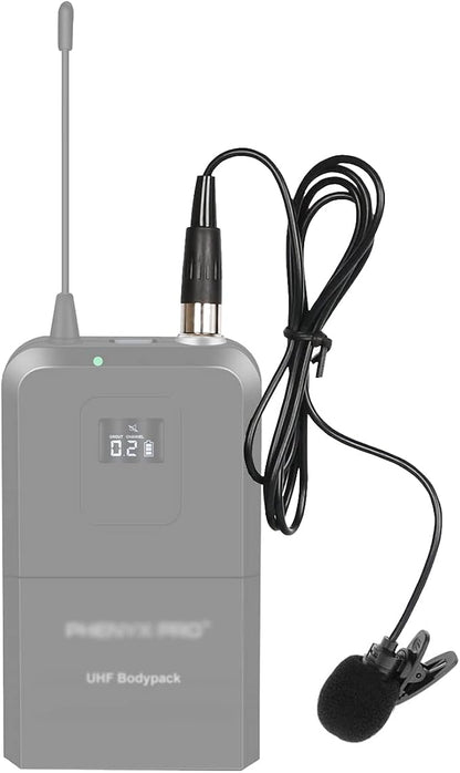 Lavalier Lapel Microphone with Mini XLR Jack, Hand-Free Clip-on Lapel Mic Compatible with Wireless Mic System UHF bodypacks Voice Amplifier