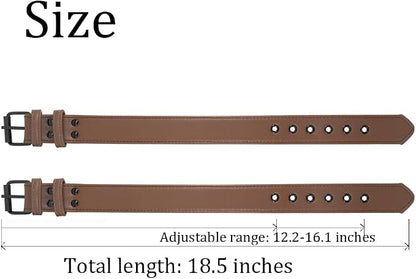 Men Leather Armband Adjustable Bulldog Buckle Bracelet Harness 2-Pack