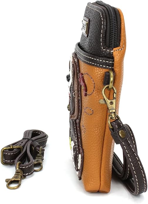 CHALA Dog Collection Cell Phone Crossbody Purse-Women PU Leather/Canvas Multicolor Handbag with Adjustable Strap
