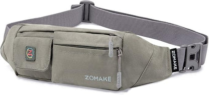 ZOMAKE Small Crossbody Fanny Pack for Women Men, Runner Belt Bag with Adjustable Strap, Water Resistant Waist Bag for Running