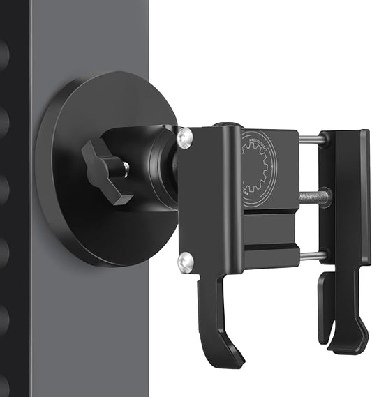 Vinkqiado Gym Magnetic Phone Holder, All Metal Magnet Base Phone Mount for Gym Equipment, Tractor, Refrigerator, Forklift, or Any Ferrous Metal Surface, Compatible with All Smartphones (Large Base)