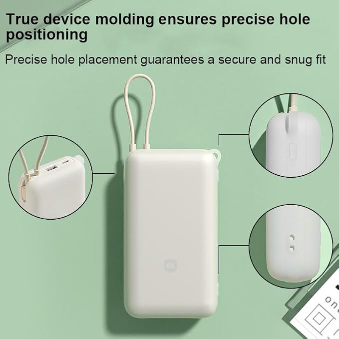All-Round Protection Silicone Case forXiaomi Built-in Cable Power Bank 20000 33W PB2033MI Shockproof Dustproof Protective Power Bank Case