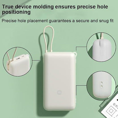Soft Protective Sleeve Cover for Xiaomi Built-in Cable Power Bank 20000 33W PB2033MI Dustproof Dirt-Resistant Anti-Scratch Shockproof Drop-Resistant Silicone Case Accessories White
