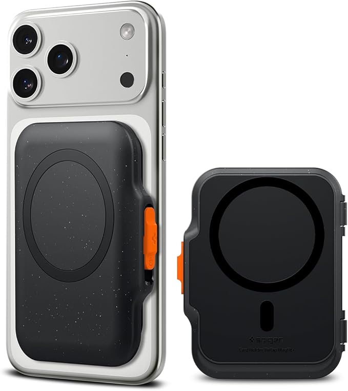 Spigen for MagSafe Wallet, Heavy Duty Hardshell Magnetic Card Holder Compatible with iPhone 17/16/15/14/13/12 Pixel 10 Series MagSafe-Cases Pixelsnap Holds 5-6/7-8 Cards