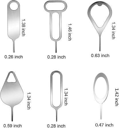7Pcs SIM Card Removal Openning Tool Tray Eject Pins Needle Opener Ejector Compatible with All iPhone Apple iPad HTC Samsung Galaxy Cell Phone Smartphone Watchchain Link Remover (7Styles)