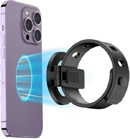 Magnetic Phone Holder for Stroller, Strong Magnetic Bar Phone Mount for Bike, Gym Treadmill with Adjustable Strap, 17 N52 Magnets & Magsafe Phone Holder Fit for iPhone 12-17 Series