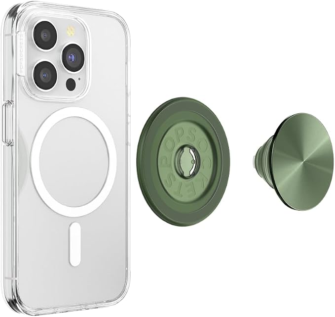 PopSockets Phone Grip for MagSafe, Magnetic Holder, Phone Stand, Green - Alum Radial Love