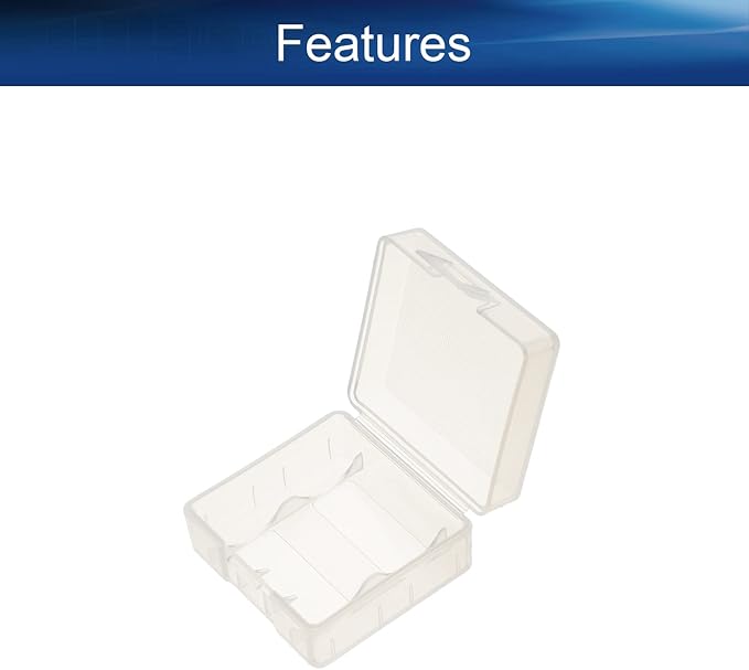 Heyiarbeit 2Pcs 18350 Battery Case Battery Storage Box Organizer Battery Storage Case Holder for 18350, Transparent