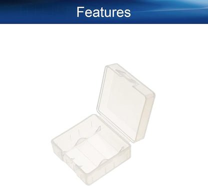 Heyiarbeit 2Pcs 18350 Battery Case Battery Storage Box Organizer Battery Storage Case Holder for 18350, Transparent