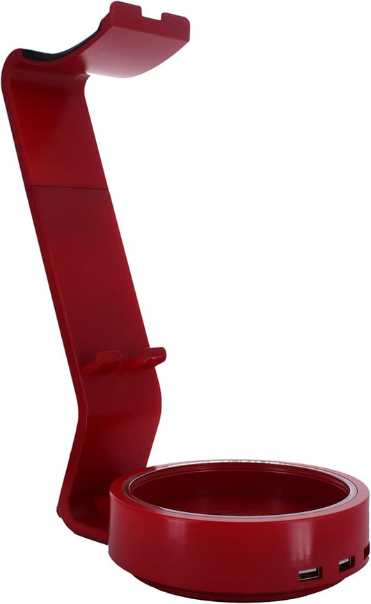 Cable Guys Powerstand SP2: RED - Light Up Three Port Charging Station & Headphone Cradle for Cable Guys, The Original Mobile Phone & Gaming Controller Holder, Exquisite Gaming