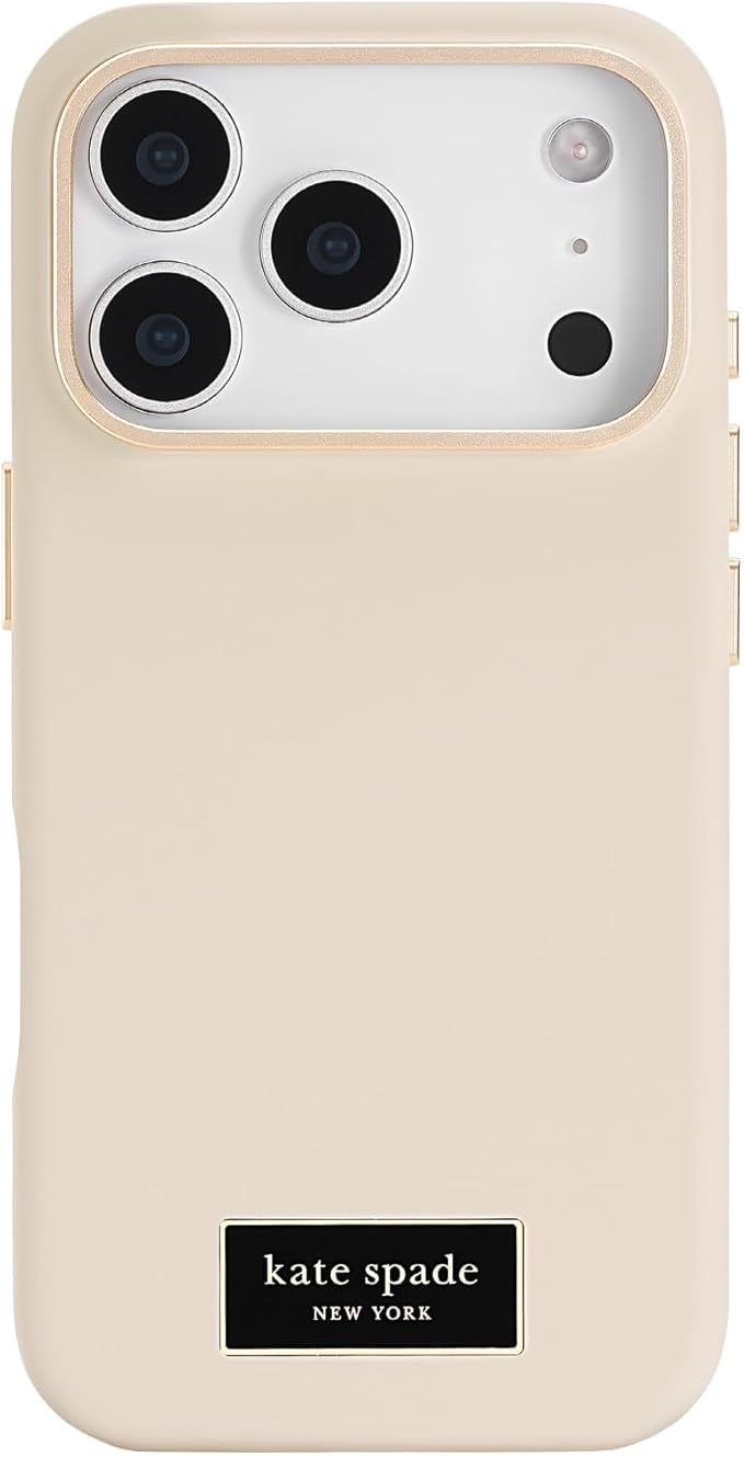 kate spade new york iPhone 17 Pro Case - Compatible with MagSafe - Designer Phone Case - Icon Perfect Beige