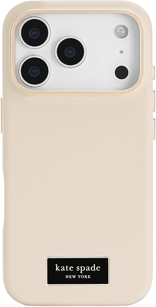 kate spade new york iPhone 17 Pro Case - Compatible with MagSafe - Designer Phone Case - Icon Perfect Beige