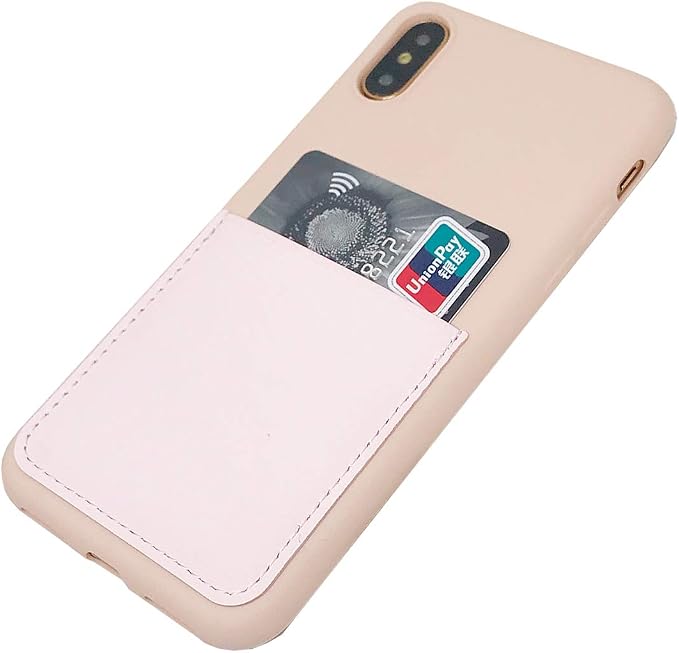 Ultra Slim Liquid Silicone Case Compatible for iPhone Xs/X 10(5.8 inch) with Card Holder Slot Ultra-Slim Thin Soft Wallet Cover Compatible for iPhone XS/X/11 with Screen Protector(Pink)