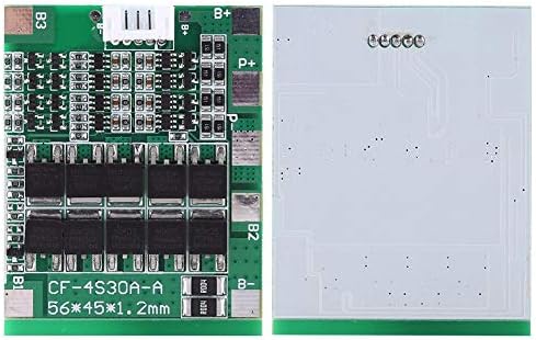 Walfront 18650 Battery PCB Board 4Series 30A 14.8V High Current Balance Protection with Wire Green for Li-ion Lithium Battery Cell