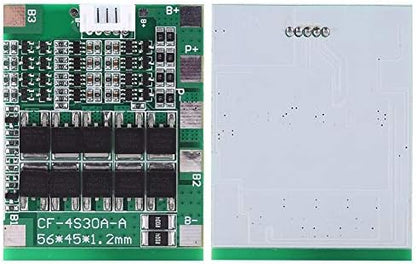 Walfront 18650 Battery PCB Board 4Series 30A 14.8V High Current Balance Protection with Wire Green for Li-ion Lithium Battery Cell