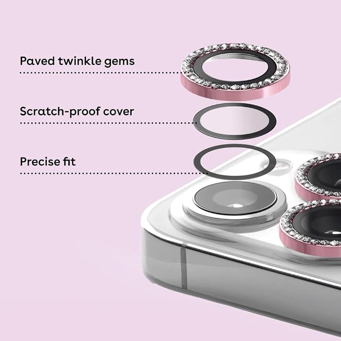 CASETiFY Camera Lens Gem [Easy Application] for iPhone 14 Pro / 14 Pro Max - Sakura Pink