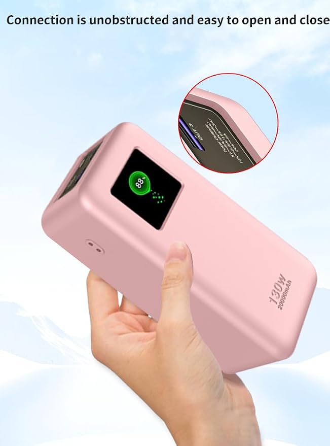 Case for UGREEN Nexode Power Bank 20000mAh 130W Portable Charger,Soft Skin Silicone Case Cover,Full Protective Case for -Pink