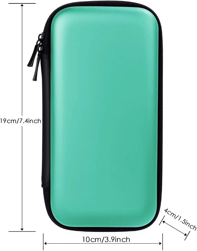 iMangoo Travel Essential Electronics Organizer Pouch Charger Case, Shockproof Dual Zipper Power Bank Cables Tech Accessories Purse, Men & Women Travel Must Have Storage Bag, 6.5x3.2x1 inch Mint