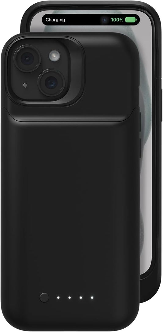 Mophie Juice Pack iPhone 15 Battery Case - Legendary Power & Protection - Up to 50% Extra Battery, 6ft Drop Safety, Eco-Friendly Design, Black