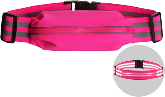 Running Belt Running Phone Belt for Women and Men Phone Holder Runners Pouch Waist Reflective Runners Money Belts Exercise Waist Workout Jogging Running Gear Accessories (Pink）