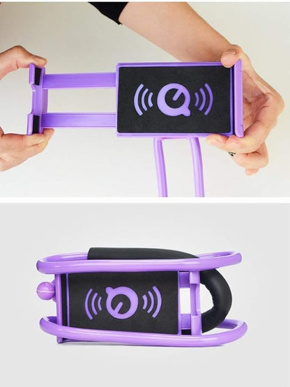 Chapter Seven Universal Smart Mobile Phone Stand,Hanging on Neck Cell Phone Mount Holder, Flexible Lazy Bracket DIY Free Rotating for Multiple Functions (White)