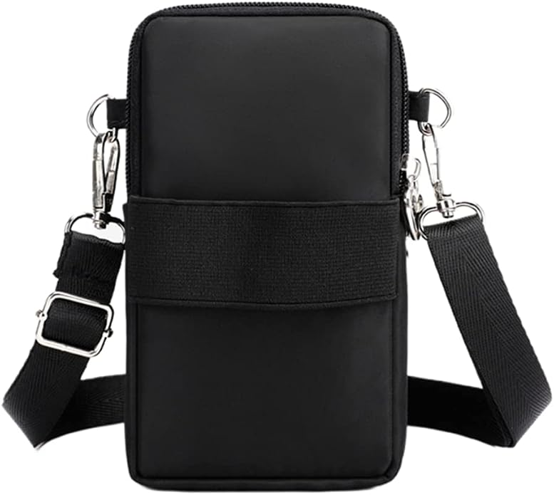 JUMISEE 3-Layers Crossbody Bag Cellphone Pouch Armband Wallet Nylon Smartphone Purse