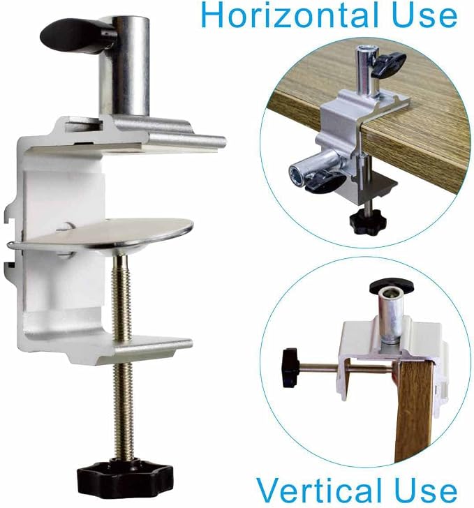 Replacement Heavy Duty C Clamp for 1/2” Base Magnifying Lamp,Desk Lamp,Swing Arm Lamp,Phone I pad Mount,Tablet Mic Holder,Table Mount Clamp for Microphone Stand Mic Boom Arm (G1 SIVLER)
