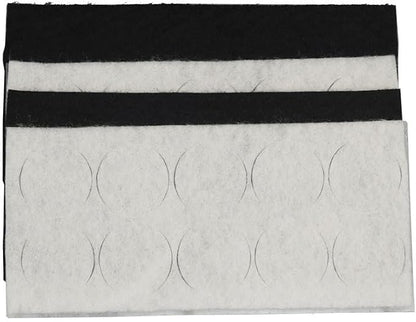 Sticky Circles, No-Residue Mini Windshield Undercovers for Hiding Lavalier Lapel Microphones On Clothes to Reduce Wind Noise, Pack of 40 Sticker, 20 Fabric Circle of Each Black and White