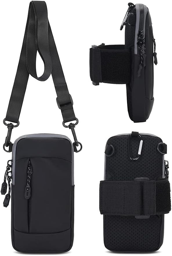 Travel Outdoor Running Sports Gym Armband Pouch Cell Phone Crossbody Purse for Samsung Galaxy A15 A35 A25 S24+ S23+ S23 FE S20 FE S10 iPhone 16 15 14 Pro Max XS Max Google Pixel 6 8a 7a 5G