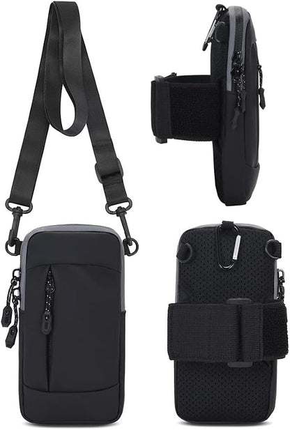 Travel Outdoor Running Sports Gym Armband Pouch Cell Phone Crossbody Purse for Samsung Galaxy A15 A35 A25 S24+ S23+ S23 FE S20 FE S10 iPhone 16 15 14 Pro Max XS Max Google Pixel 6 8a 7a 5G