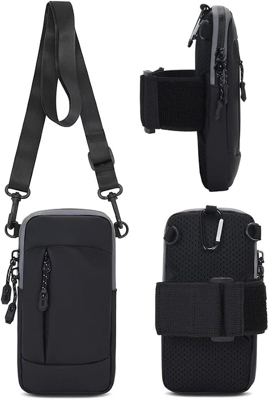 Travel Outdoor Running Sports Gym Armband Pouch Cell Phone Crossbody Purse for Samsung Galaxy A15 A35 A25 S24+ S23+ S23 FE S20 FE S10 iPhone 16 15 14 Pro Max XS Max Google Pixel 6 8a 7a 5G