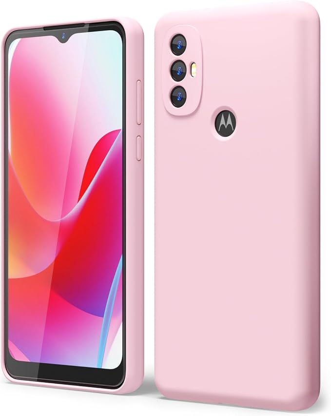 oakxco for Motorola Moto G Power 2022 Phone Case/Moto G Play 2023 Phone Case Liquid Silicone, Thin Slim Soft Rubber Gel TPU Plain Simple Cover for Women, Matte Solid Color,Rose Pink