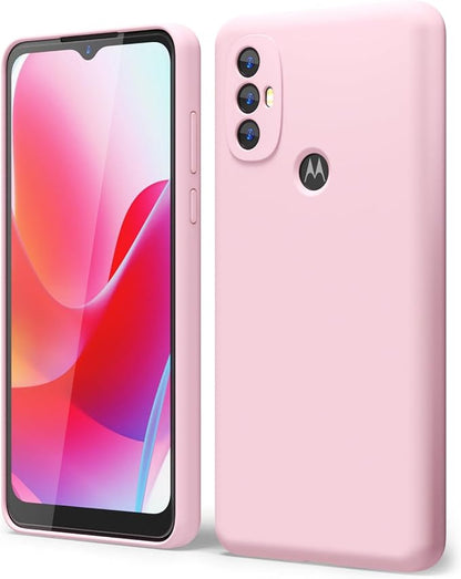 oakxco for Motorola Moto G Power 2022 Phone Case/Moto G Play 2023 Phone Case Liquid Silicone, Thin Slim Soft Rubber Gel TPU Plain Simple Cover for Women, Matte Solid Color,Rose Pink