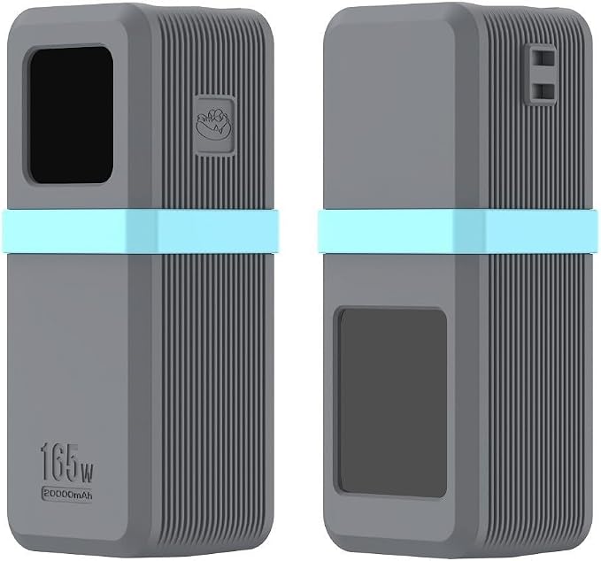 Silicone Protective Cover for UGREEN Nexode Power Bank 20000mAh 165W, Designed to Fit Perfectly While Offering Display Protection and Unhindered Port Access (Gray)
