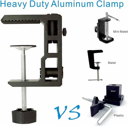 Replacement Heavy Duty C Clamp for 1/2” and 5/8” Hole Base Magnifying Lamp,Desk Lamp,Swing Arm Lamp,Phone I pad Mount,Tablet Mic Holder,Table Mount Clamp for Microphone Stand Mic Boom Arm (G2 BLACK)
