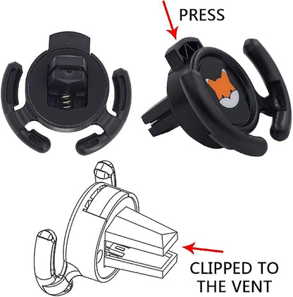 Car Vent Mount Holder 2 Pack - Compatible with Popsocket - Car Mount made for Pop Socket Grips Collapsible Phone Holder for Pop Mount with Secure AC Vent Clip, Horizontal Air Vent ONLY (Black)