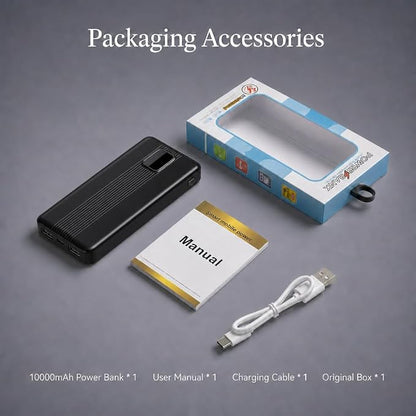 10000mAh Portable Charger with 4 Built-in Cables, 22.5W Fast Charging Power Bank, LED Display, Slim Travel Battery Pack for iPhone 17/16/15/14, Samsung Galaxy, iPad & More
