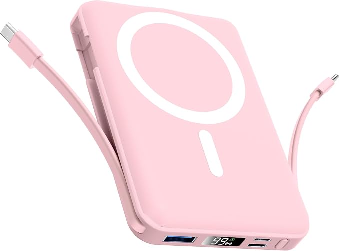 for Magsafe Power Bank, 10000mAh Magnetic Power Bank with USB-C Cable and PD 20W USB C Fast Charging LED Display, Wireless Portable Charger for iPhone 17/16/15/14/13/12/Pro/Pro Max
