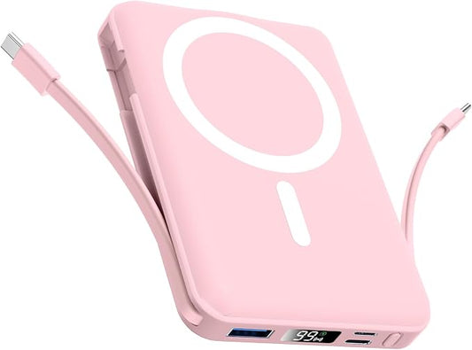 for Magsafe Power Bank, 10000mAh Magnetic Power Bank with USB-C Cable and PD 20W USB C Fast Charging LED Display, Wireless Portable Charger for iPhone 17/16/15/14/13/12/Pro/Pro Max