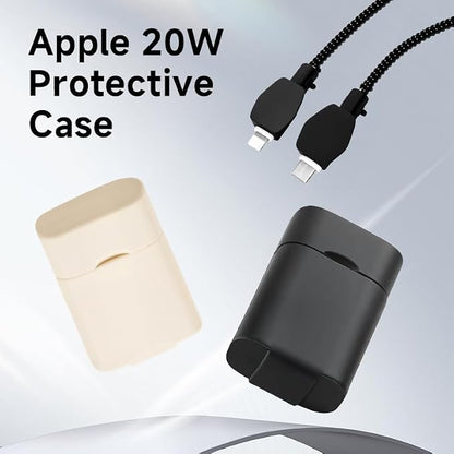 2-in-1 Power Adapter Silicone Charger Protective Case, Compatible with 18W and 20W Chargers, Fits iPhone 11, 12, 13, 14 Pro Max - 1.65 x 1.1 inches (excluding Charger)(Blue)