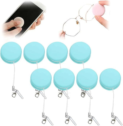 Yilia Macaron Phone Screen Cleaner, Cute Macaron Design Mobile Phone Screen Cleaner, Washable Dedusting Tool for Eyeglasses and Cell Phones (Light Blue, 8pcs)