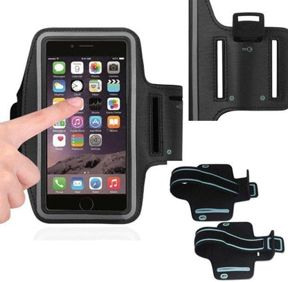 Reflective Adjustable Black Armband Case with Key Holder is Compatible with OnePlus Nord N30 5G. Fits Arms up to 12 inches Big.