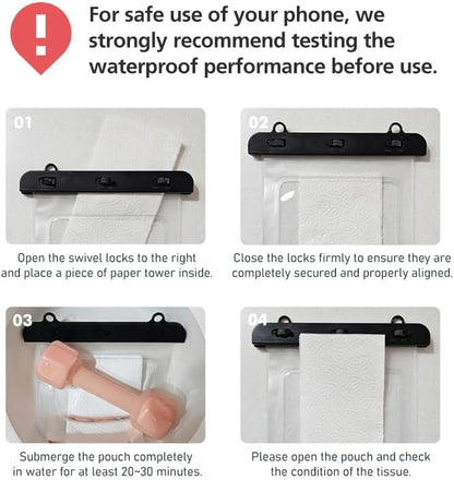 [6.5"x5.9"] Waterproof Phone Pouch for Wide-Screen Foldable Phone - Samsung Galaxy Z Fold/Google Pixel Fold/Huawei Folding, IPX8 Floating Waterproof Phone Case, Must-Have Beach Essentials Black